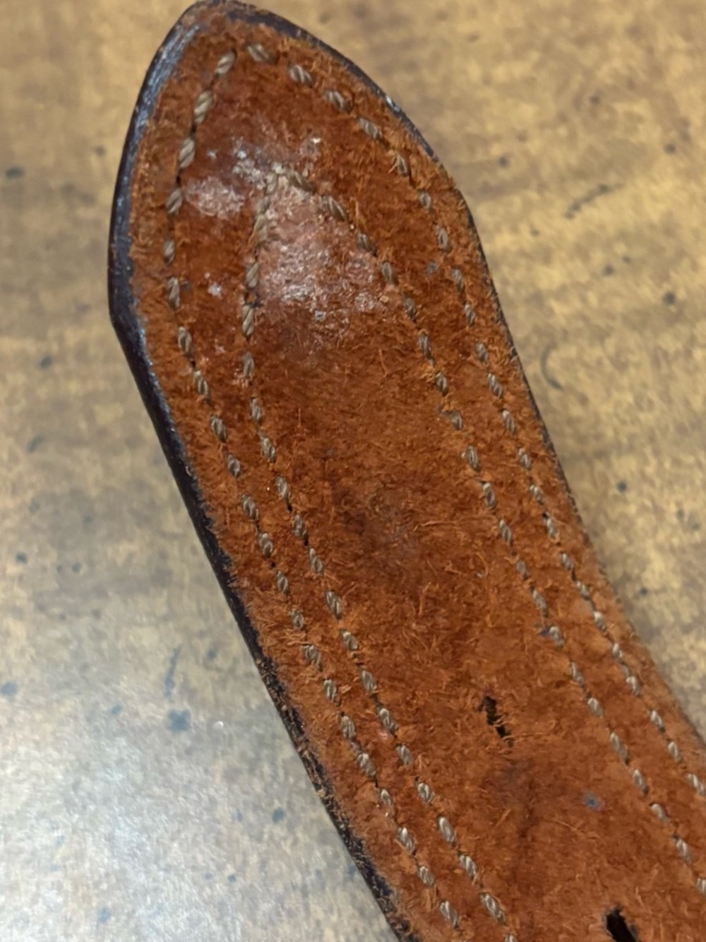 Bianchi Brown Leather Belt With Bear Belt Buckle Vintage Size 36 - Picture 11 of 12